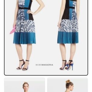 BCBGMaxAzria Strapless Dress in Black and Blue